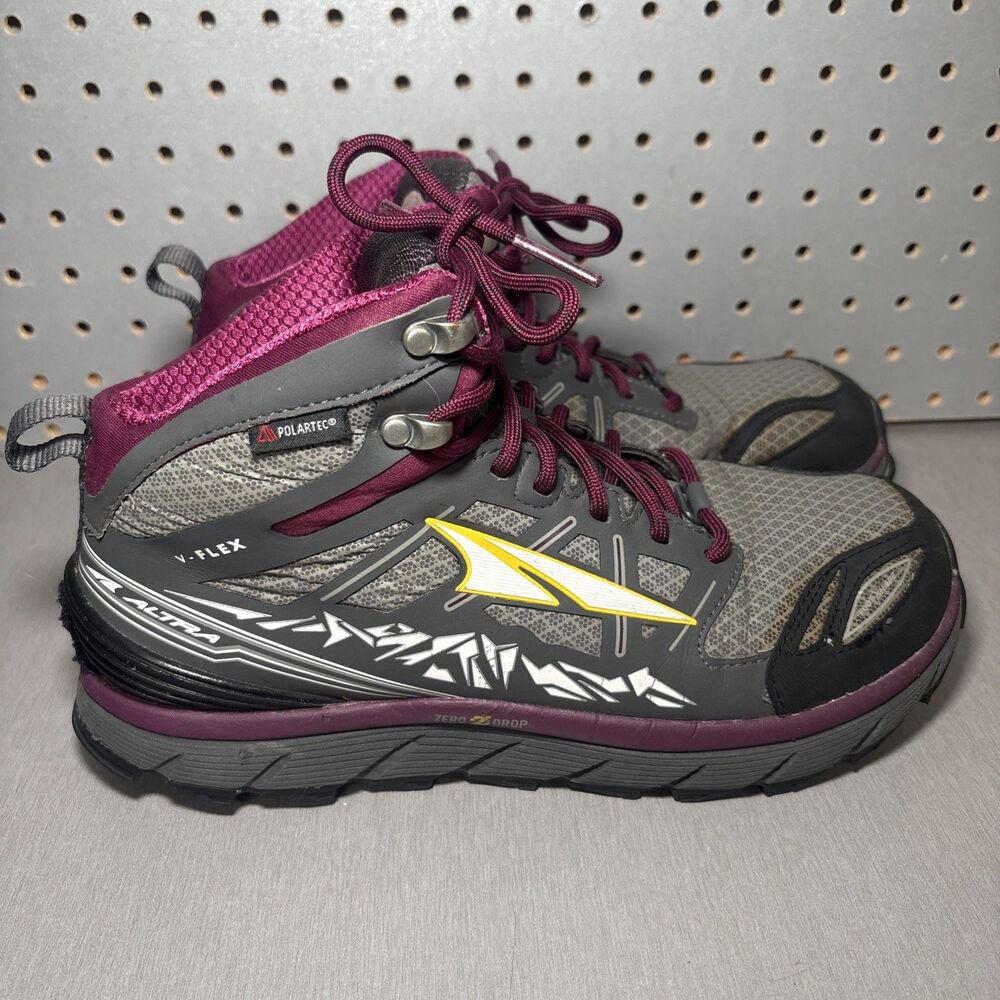 Altra Lone Peak 3.0 Womens Size 9 Gray Purple Hiking Shoes Sneakers A2653MID-2